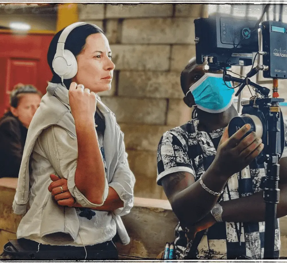 Collaborating with director and DP on set